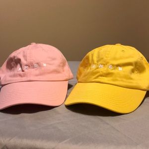 SOLD ‼️AMEN Dad hats Pink and Yellow